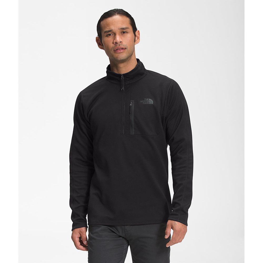 The North Face Fleece Mens Australia - The North Face Canyonlands ½ Zip Black (XJU-487132)